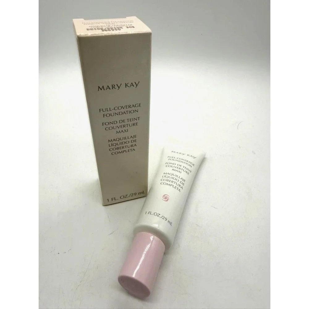 New In Box Mary Kay Full Coverage Foundation Beige 305 Normal/Dry -Pink Cap
